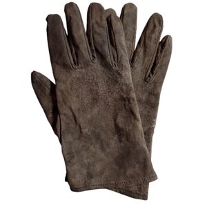 Isotoner gloves suede brown womens M winter cabincore